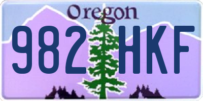 OR license plate 982HKF
