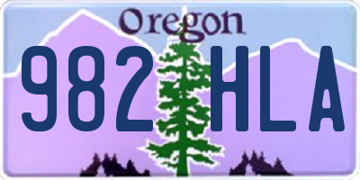 OR license plate 982HLA