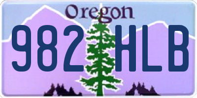 OR license plate 982HLB