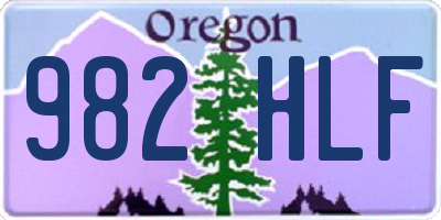 OR license plate 982HLF