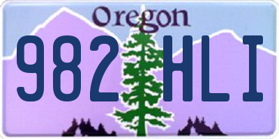 OR license plate 982HLI