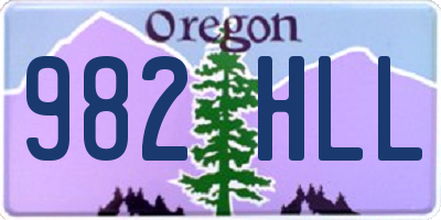 OR license plate 982HLL