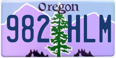 OR license plate 982HLM