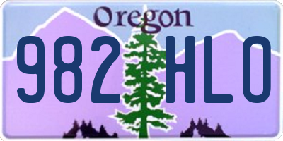 OR license plate 982HLO