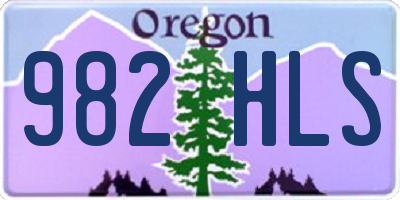 OR license plate 982HLS
