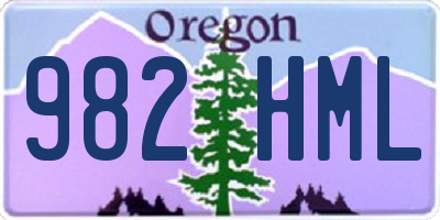 OR license plate 982HML