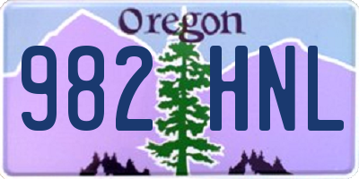 OR license plate 982HNL