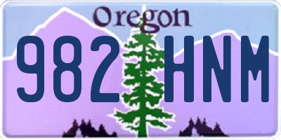 OR license plate 982HNM
