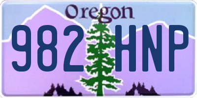OR license plate 982HNP