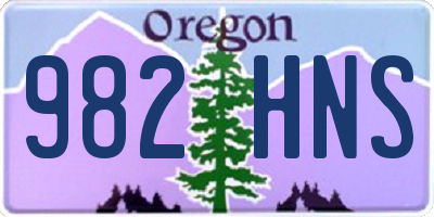 OR license plate 982HNS