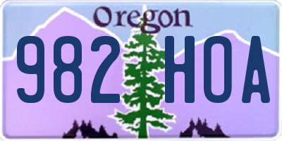 OR license plate 982HOA