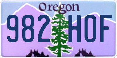 OR license plate 982HOF