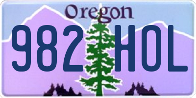 OR license plate 982HOL