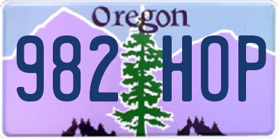OR license plate 982HOP