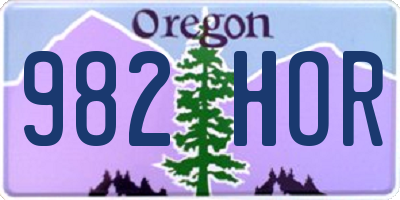 OR license plate 982HOR