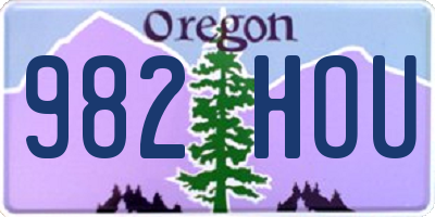 OR license plate 982HOU