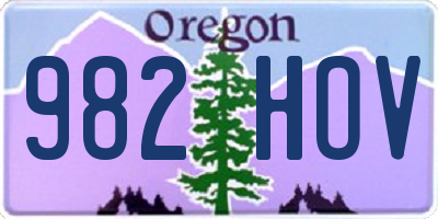 OR license plate 982HOV