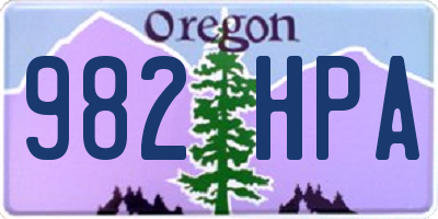 OR license plate 982HPA