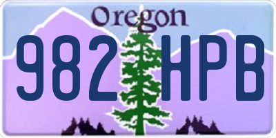 OR license plate 982HPB