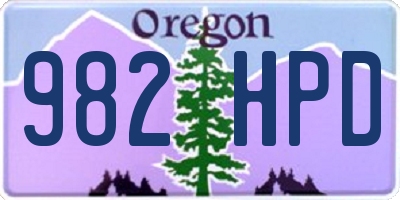 OR license plate 982HPD