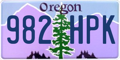 OR license plate 982HPK