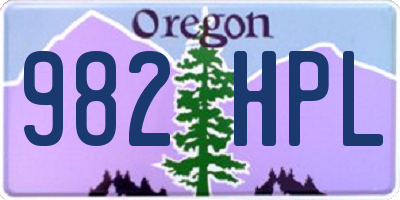 OR license plate 982HPL