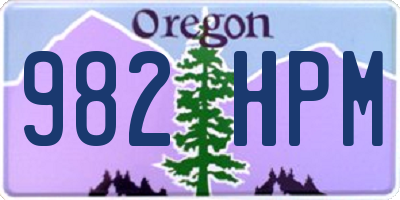 OR license plate 982HPM