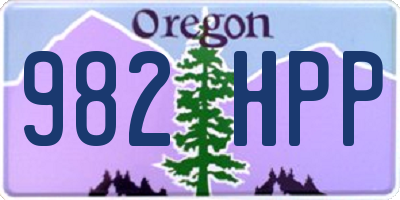 OR license plate 982HPP