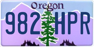 OR license plate 982HPR