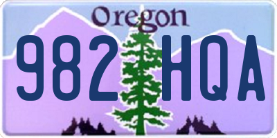 OR license plate 982HQA