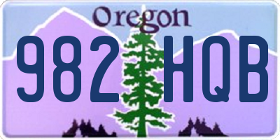 OR license plate 982HQB