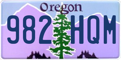 OR license plate 982HQM