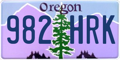 OR license plate 982HRK