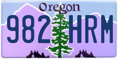 OR license plate 982HRM