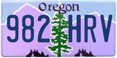 OR license plate 982HRV