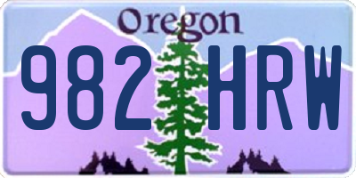 OR license plate 982HRW