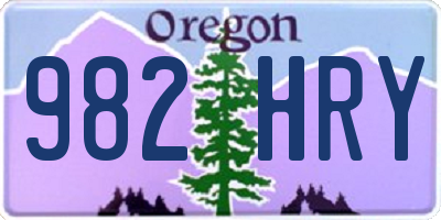 OR license plate 982HRY