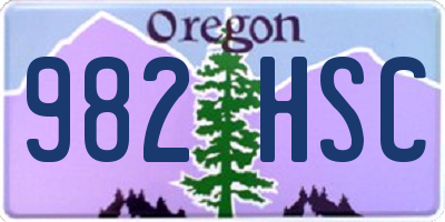 OR license plate 982HSC