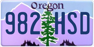 OR license plate 982HSD