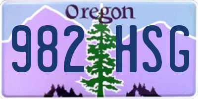 OR license plate 982HSG