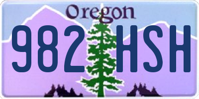 OR license plate 982HSH