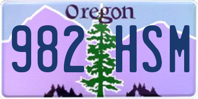 OR license plate 982HSM