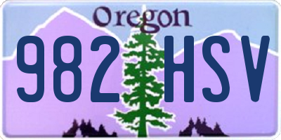 OR license plate 982HSV