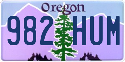 OR license plate 982HUM