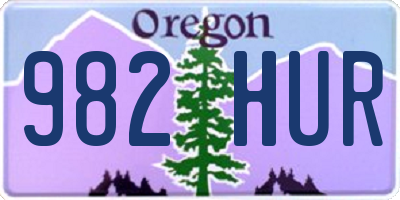 OR license plate 982HUR