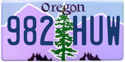 OR license plate 982HUW