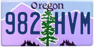 OR license plate 982HVM