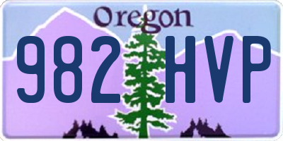 OR license plate 982HVP