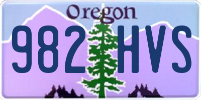 OR license plate 982HVS