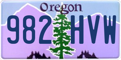 OR license plate 982HVW